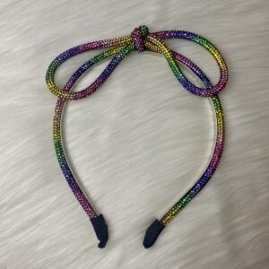 Rainbow Rhinestone Bow Aliceband